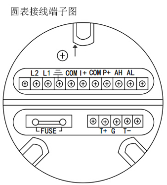 智能電磁流量計(jì)圓表接線(xiàn)端子圖